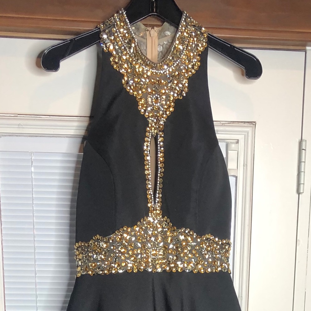 Black Dress With Gold Stones/Beading